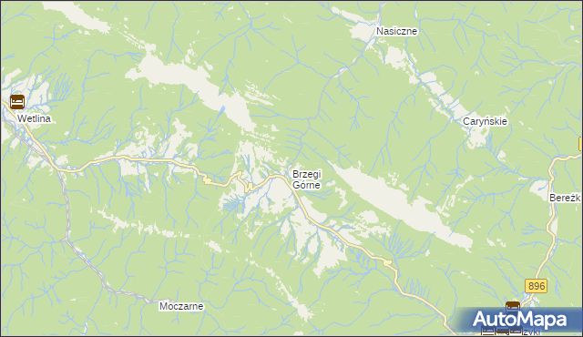 mapa Brzegi Górne, Brzegi Górne na mapie Targeo