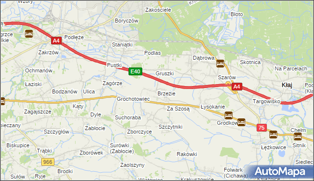 mapa Brzezie gmina Kłaj, Brzezie gmina Kłaj na mapie Targeo