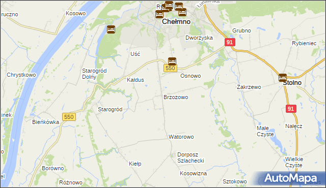 mapa Brzozowo gmina Kijewo Królewskie, Brzozowo gmina Kijewo Królewskie na mapie Targeo