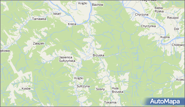 mapa Brzuska, Brzuska na mapie Targeo