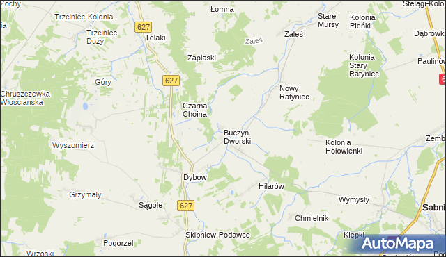 mapa Buczyn Dworski, Buczyn Dworski na mapie Targeo