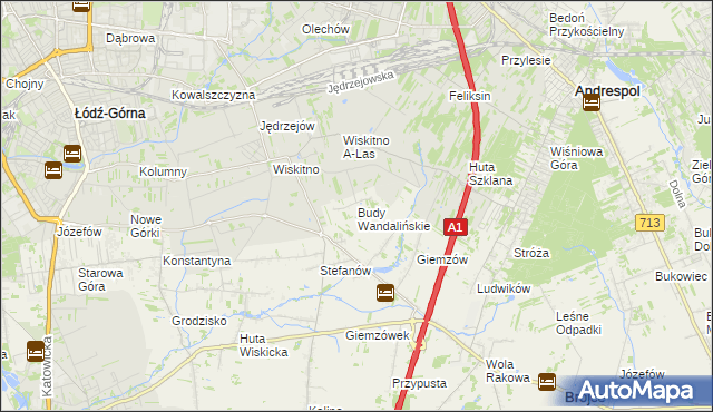 mapa Budy Wandalińskie, Budy Wandalińskie na mapie Targeo