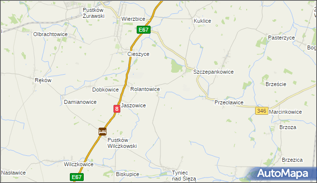 mapa Budziszów gmina Kobierzyce, Budziszów gmina Kobierzyce na mapie Targeo