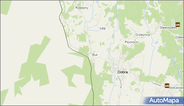 mapa Buk gmina Dobra (Szczecińska), Buk gmina Dobra (Szczecińska) na mapie Targeo