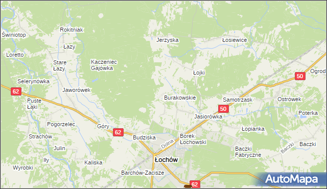 mapa Burakowskie, Burakowskie na mapie Targeo