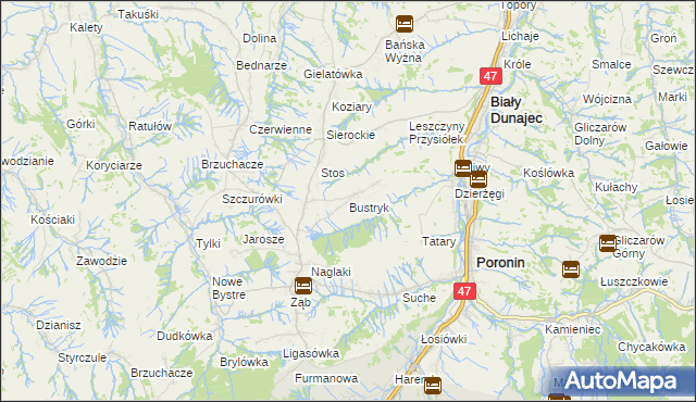 mapa Bustryk, Bustryk na mapie Targeo