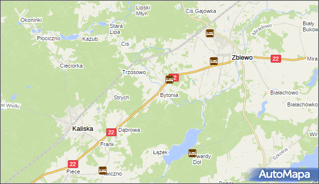 mapa Bytonia, Bytonia na mapie Targeo