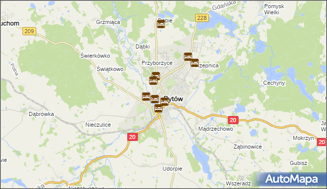 mapa Bytów, Bytów na mapie Targeo