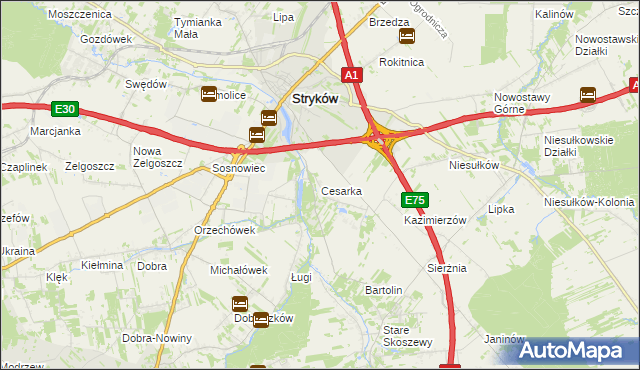 mapa Cesarka, Cesarka na mapie Targeo