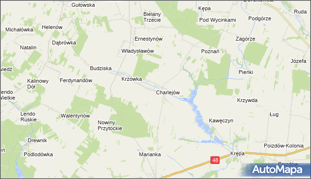 mapa Charlejów, Charlejów na mapie Targeo