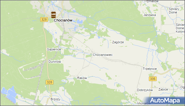 mapa Chocianowiec, Chocianowiec na mapie Targeo