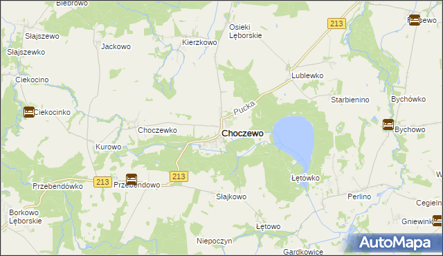 mapa Choczewo, Choczewo na mapie Targeo