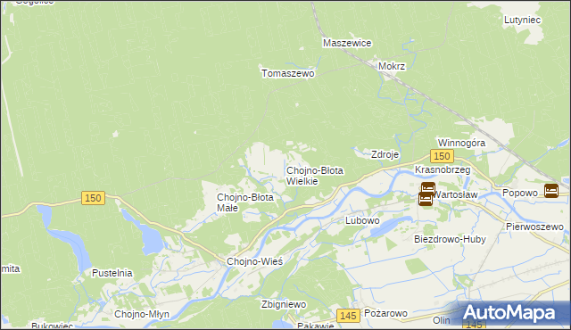 mapa Chojno-Błota Wielkie, Chojno-Błota Wielkie na mapie Targeo