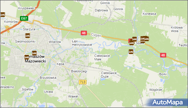 mapa Ciebłowice Małe, Ciebłowice Małe na mapie Targeo