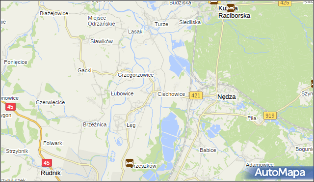 mapa Ciechowice, Ciechowice na mapie Targeo