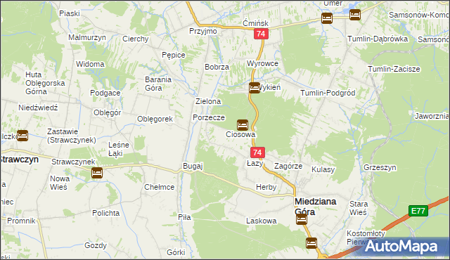 mapa Ciosowa, Ciosowa na mapie Targeo