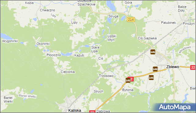 mapa Cis gmina Zblewo, Cis gmina Zblewo na mapie Targeo