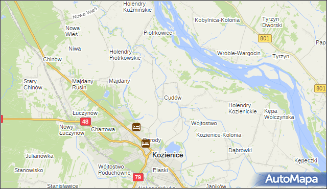 mapa Cudów, Cudów na mapie Targeo