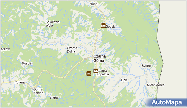 mapa Czarna Górna, Czarna Górna na mapie Targeo