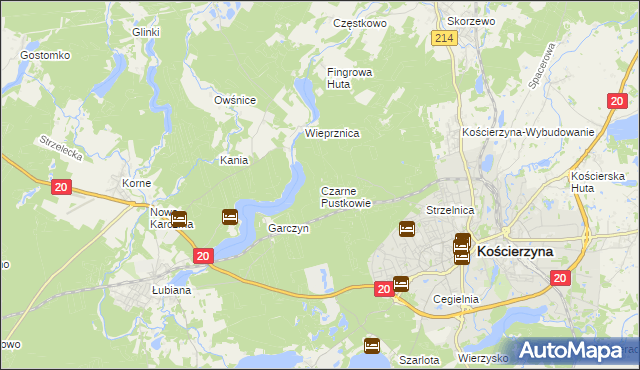 mapa Czarne Pustkowie, Czarne Pustkowie na mapie Targeo