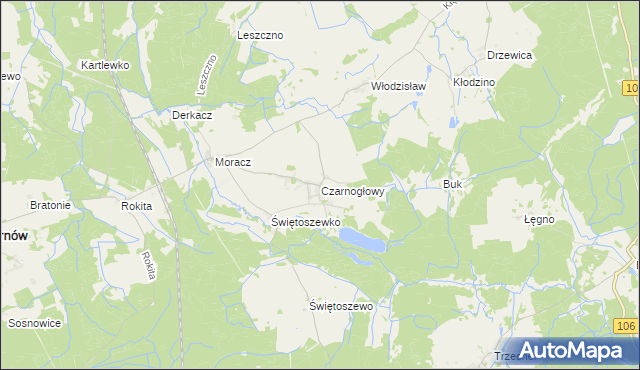 mapa Czarnogłowy, Czarnogłowy na mapie Targeo