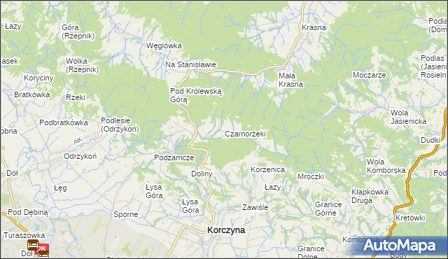 mapa Czarnorzeki, Czarnorzeki na mapie Targeo