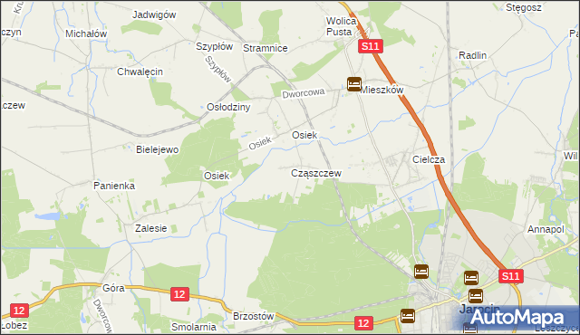 mapa Cząszczew, Cząszczew na mapie Targeo