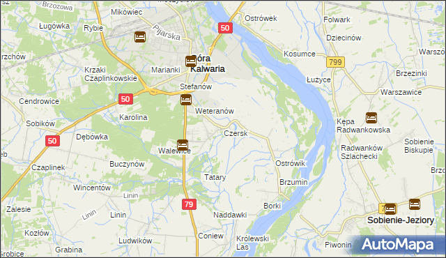 mapa Czersk gmina Góra Kalwaria, Czersk gmina Góra Kalwaria na mapie Targeo