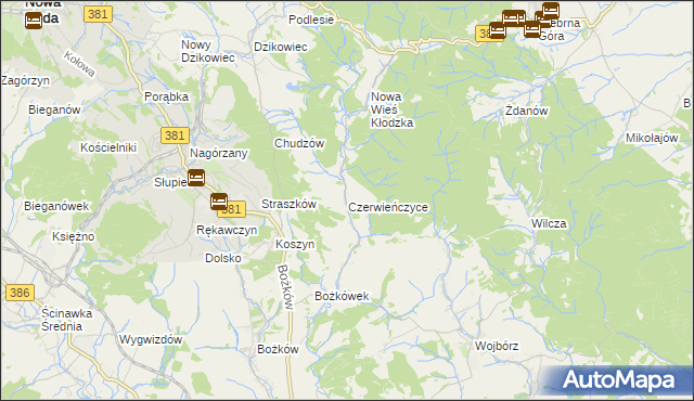 mapa Czerwieńczyce, Czerwieńczyce na mapie Targeo