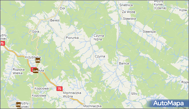 mapa Czyrna, Czyrna na mapie Targeo