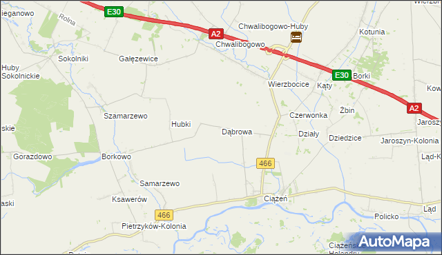 mapa Dąbrowa gmina Lądek, Dąbrowa gmina Lądek na mapie Targeo