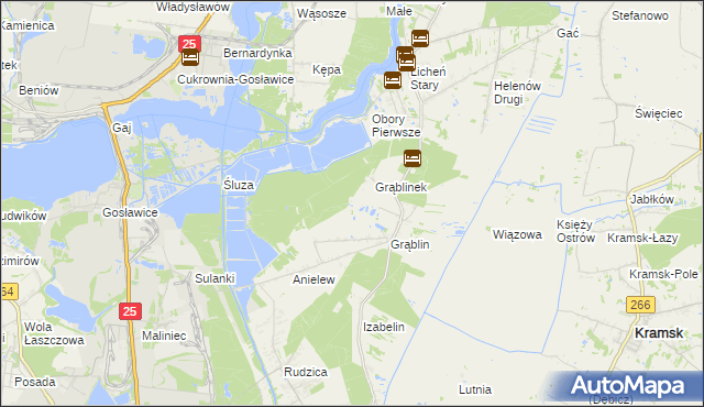 mapa Dąbrówka gmina Kramsk, Dąbrówka gmina Kramsk na mapie Targeo