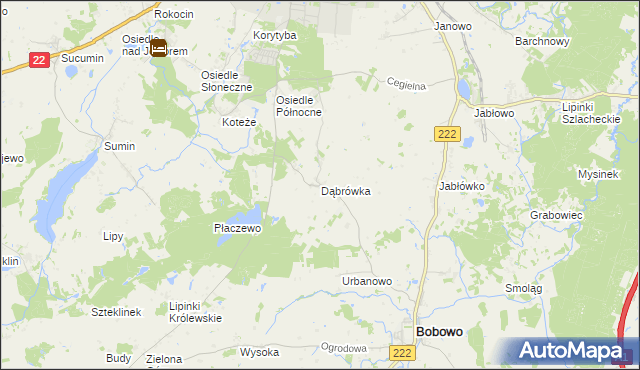 mapa Dąbrówka gmina Starogard Gdański, Dąbrówka gmina Starogard Gdański na mapie Targeo