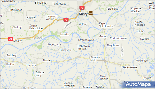 mapa Dąbrówka Morska, Dąbrówka Morska na mapie Targeo