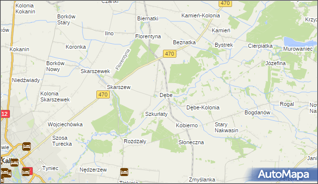 mapa Dębe gmina Żelazków, Dębe gmina Żelazków na mapie Targeo