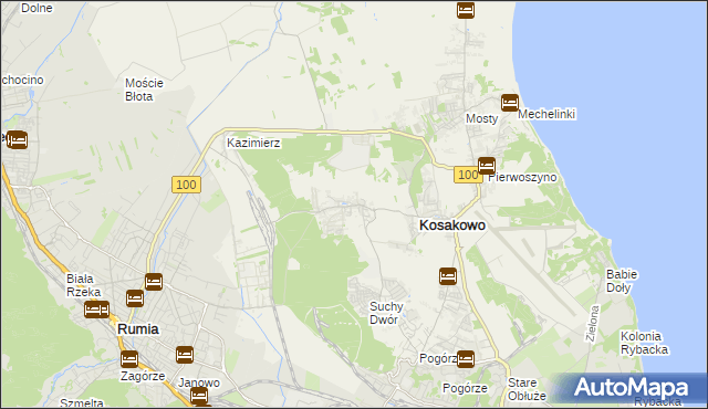 mapa Dębogórze, Dębogórze na mapie Targeo