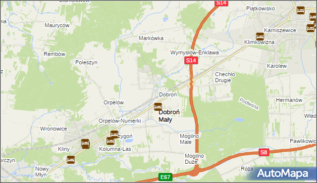 mapa Dobroń, Dobroń na mapie Targeo