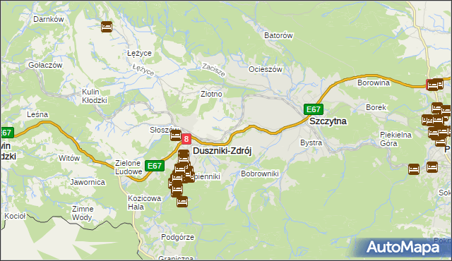 mapa Dolina gmina Szczytna, Dolina gmina Szczytna na mapie Targeo