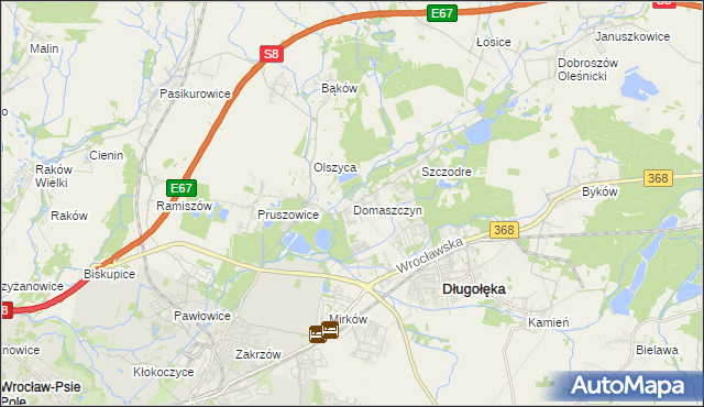 mapa Domaszczyn, Domaszczyn na mapie Targeo