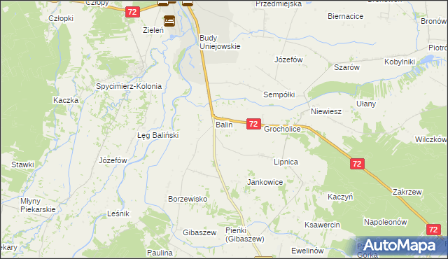 mapa Dominikowice gmina Poddębice, Dominikowice gmina Poddębice na mapie Targeo