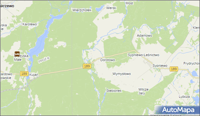 mapa Dorotowo gmina Więcbork, Dorotowo gmina Więcbork na mapie Targeo