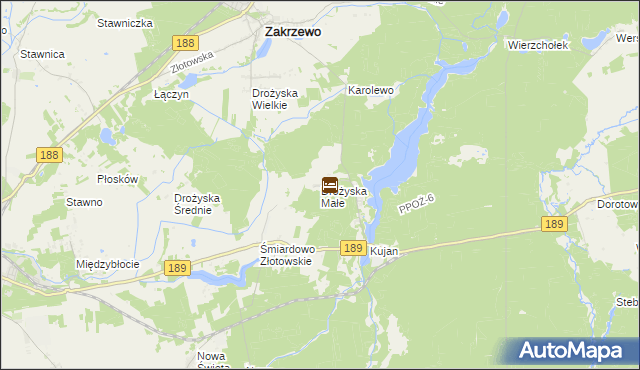 mapa Drożyska Małe, Drożyska Małe na mapie Targeo