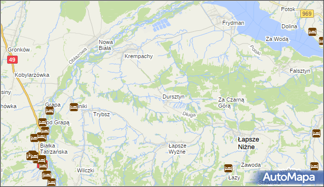 mapa Dursztyn, Dursztyn na mapie Targeo