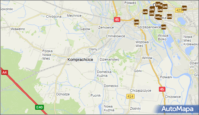 mapa Dziekaństwo, Dziekaństwo na mapie Targeo