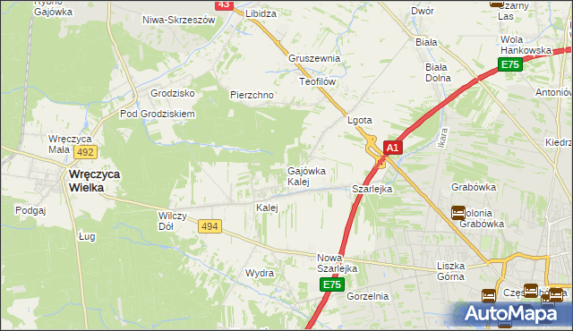 mapa Gajówka Kalej, Gajówka Kalej na mapie Targeo