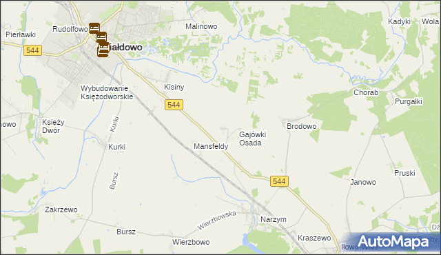 mapa Gajówki, Gajówki na mapie Targeo