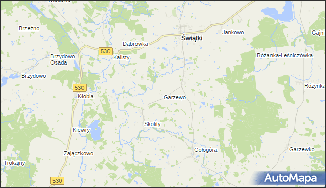 mapa Garzewo, Garzewo na mapie Targeo