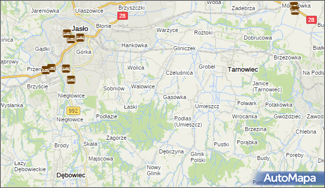 mapa Gąsówka, Gąsówka na mapie Targeo