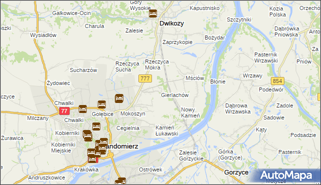 mapa Gierlachów, Gierlachów na mapie Targeo