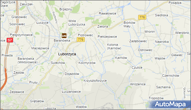 mapa Głęboka gmina Kocmyrzów-Luborzyca, Głęboka gmina Kocmyrzów-Luborzyca na mapie Targeo